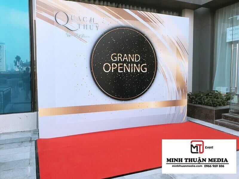 thi công backdrop khai trương